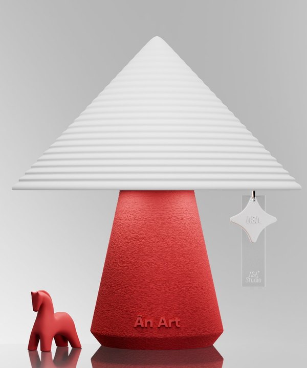 NOLA lamp in red with a matching red horse charm