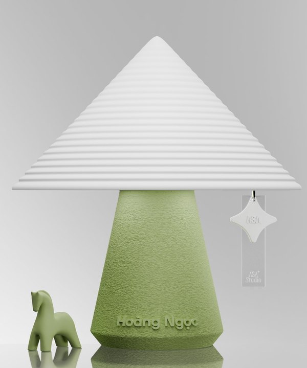 NOLA lamp in moss green with a matching moss green horse charm
